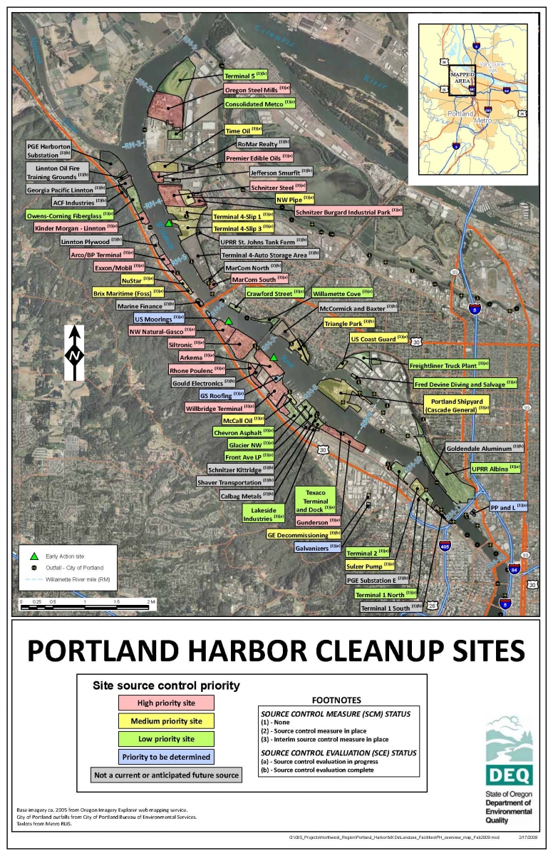 DEQ Portland Harbor Superfund Map